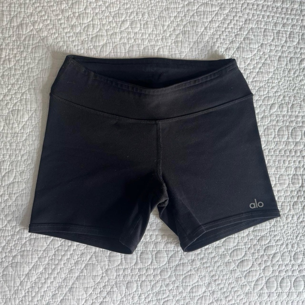 Alo Yoga 5" Airbrush Low-Waist Biker Short Black XXS